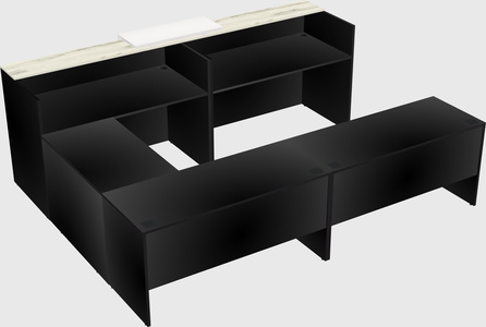 Shared one sided u-shaped reception desk