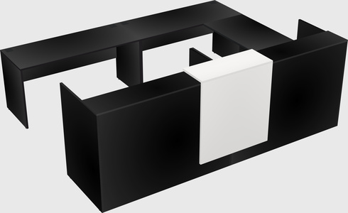 Shared one sided u-shaped reception desk