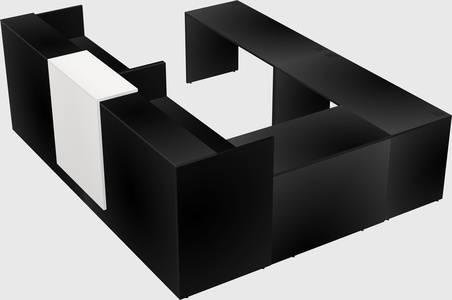 Shared one sided u-shaped reception desk