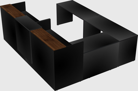 Shared one sided u-shaped reception desk