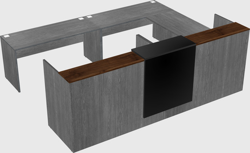 Shared one sided u-shaped reception desk