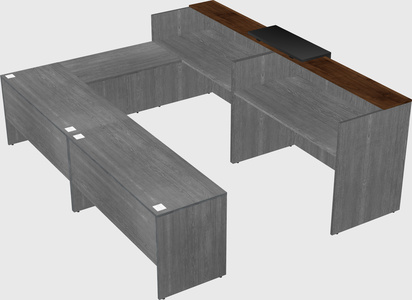 Shared one sided u-shaped reception desk