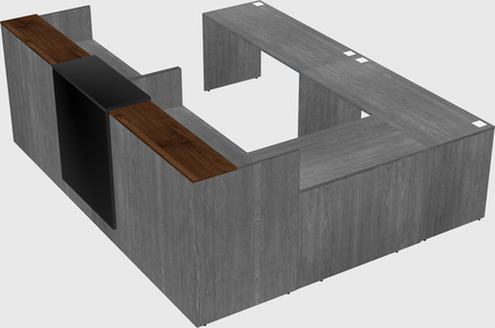 Shared one sided u-shaped reception desk