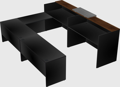 Shared one sided u-shaped reception desk