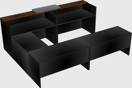 Shared one sided u-shaped reception desk
