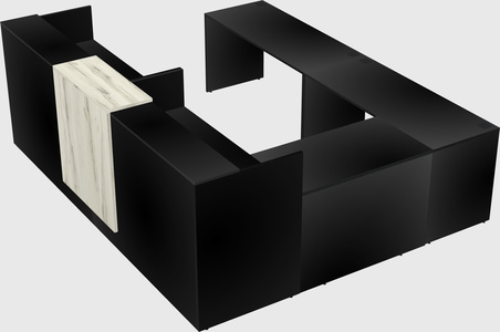 Shared one sided u-shaped reception desk