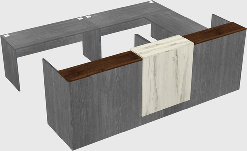 Shared one sided u-shaped reception desk