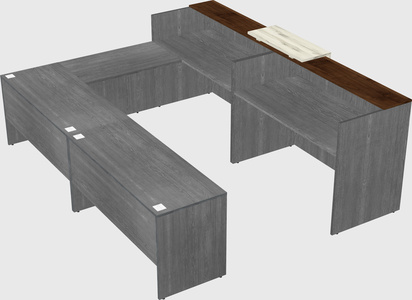 Shared one sided u-shaped reception desk