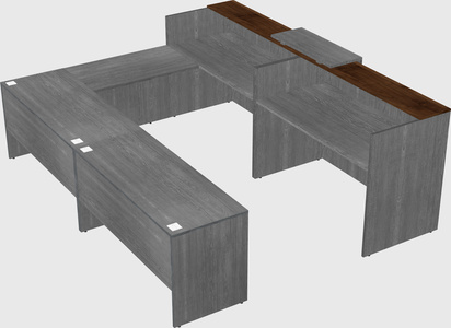 Shared one sided u-shaped reception desk