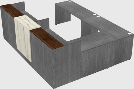 Shared one sided u-shaped reception desk