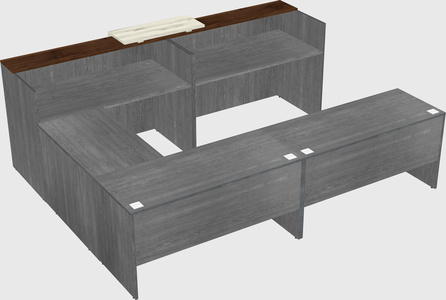 Shared one sided u-shaped reception desk