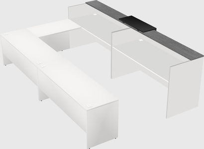 Shared one sided u-shaped reception desk