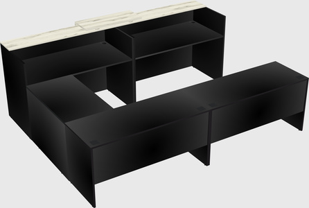 Shared one sided u-shaped reception desk
