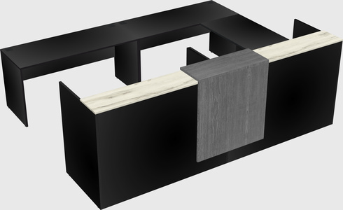 Shared one sided u-shaped reception desk