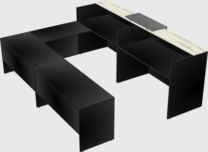 Shared one sided u-shaped reception desk