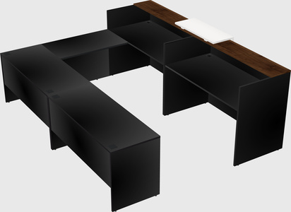 Shared one sided u-shaped reception desk
