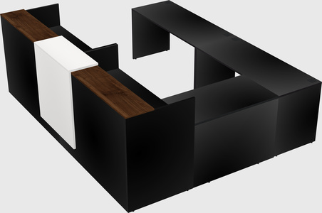 Shared one sided u-shaped reception desk