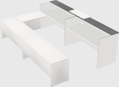 Shared one sided u-shaped reception desk