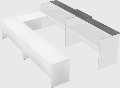 Shared one sided u-shaped reception desk