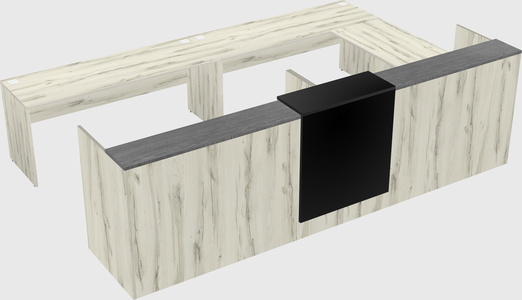 Shared one sided u-shaped reception desk