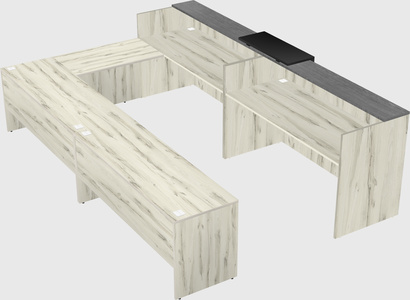 Shared one sided u-shaped reception desk