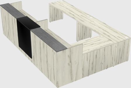 Shared one sided u-shaped reception desk