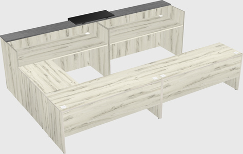 Shared one sided u-shaped reception desk