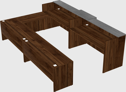 Shared one sided u-shaped reception desk