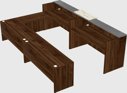 Shared one sided u-shaped reception desk