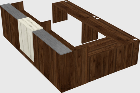 Shared one sided u-shaped reception desk