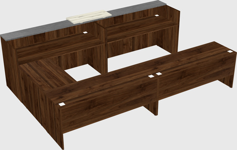 Shared one sided u-shaped reception desk