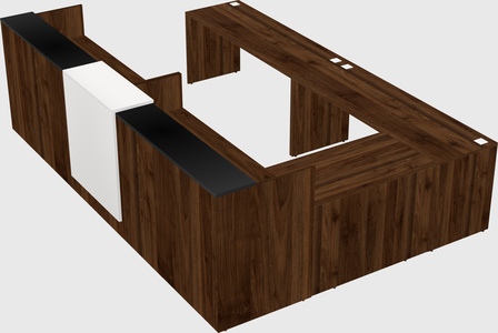 Shared one sided u-shaped reception desk