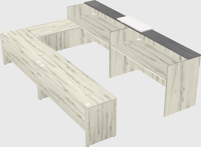 Shared one sided u-shaped reception desk