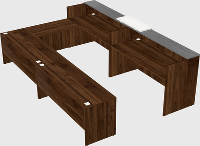 Shared one sided u-shaped reception desk