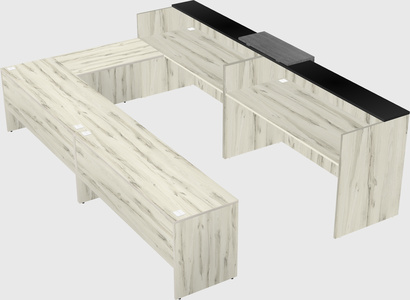 Shared one sided u-shaped reception desk