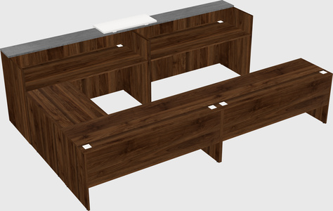 Shared one sided u-shaped reception desk