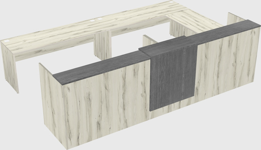 Shared one sided u-shaped reception desk