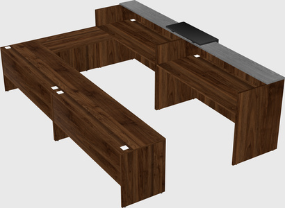 Shared one sided u-shaped reception desk