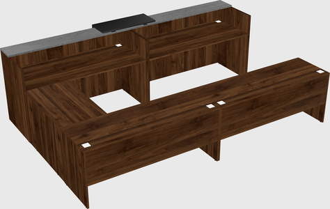 Shared one sided u-shaped reception desk