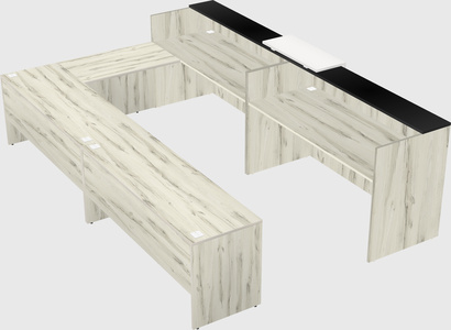 Shared one sided u-shaped reception desk