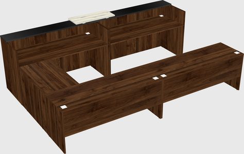 Shared one sided u-shaped reception desk