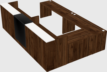 Shared one sided u-shaped reception desk