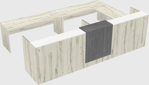 Shared one sided u-shaped reception desk