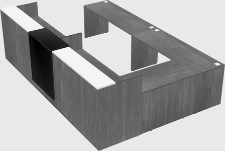 Shared one sided u-shaped reception desk
