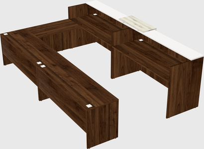 Shared one sided u-shaped reception desk