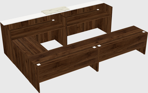 Shared one sided u-shaped reception desk