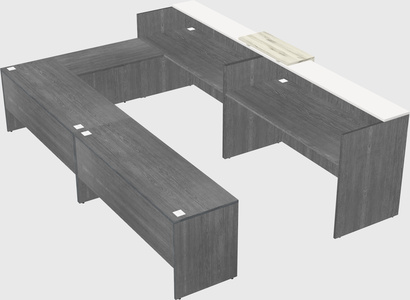 Shared one sided u-shaped reception desk
