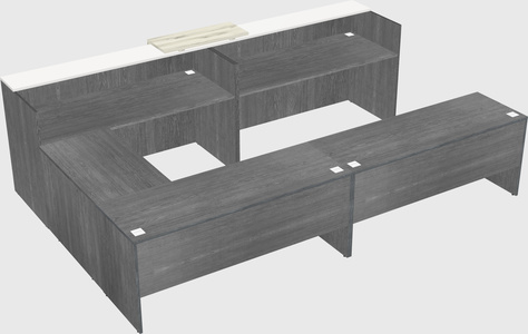 Shared one sided u-shaped reception desk