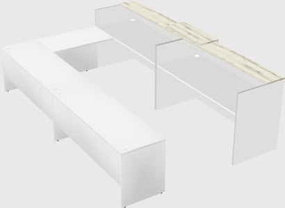 Shared one sided u-shaped reception desk
