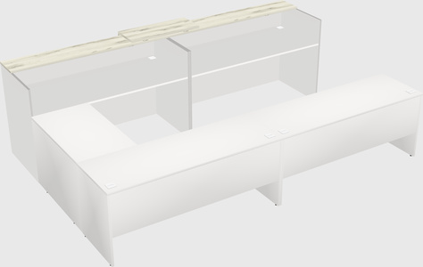 Shared one sided u-shaped reception desk